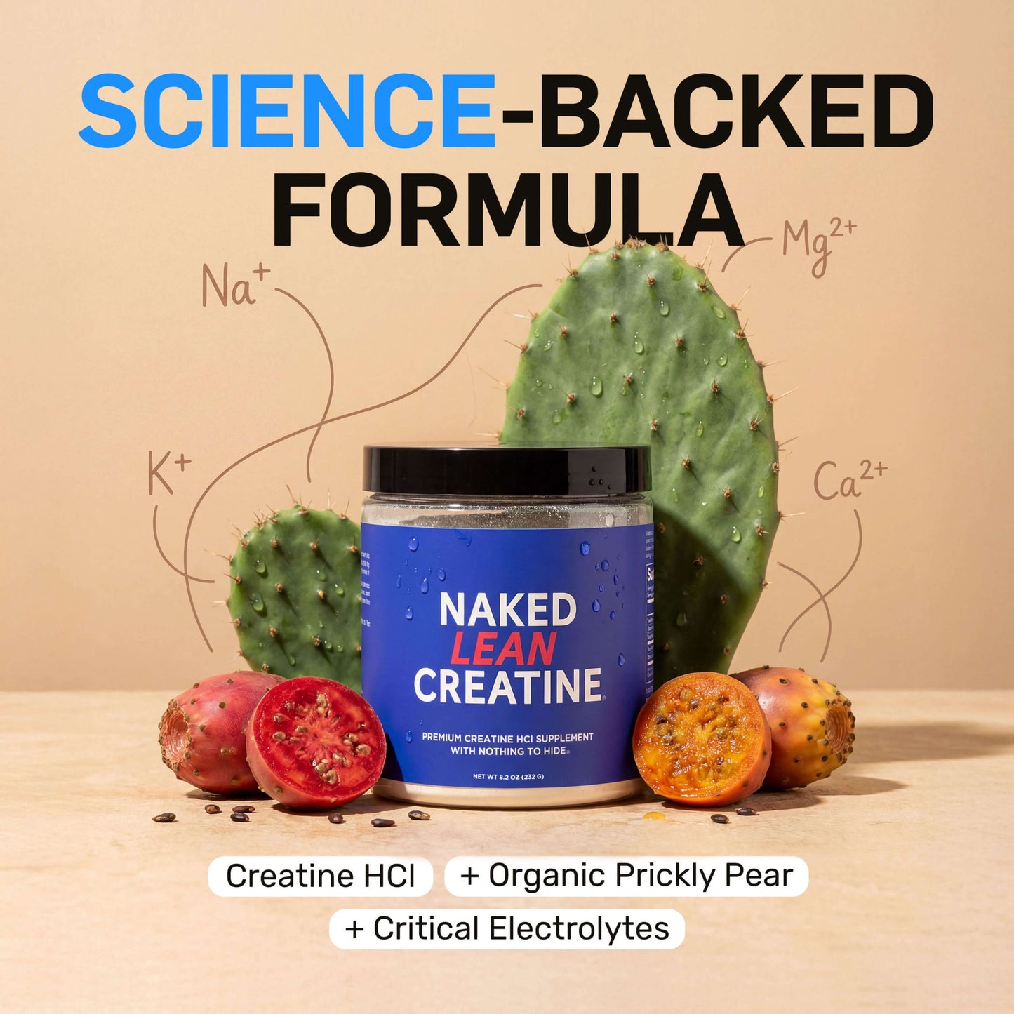 Creatine HCl Powder - Unflavored for Easy Workout Drink Mixing