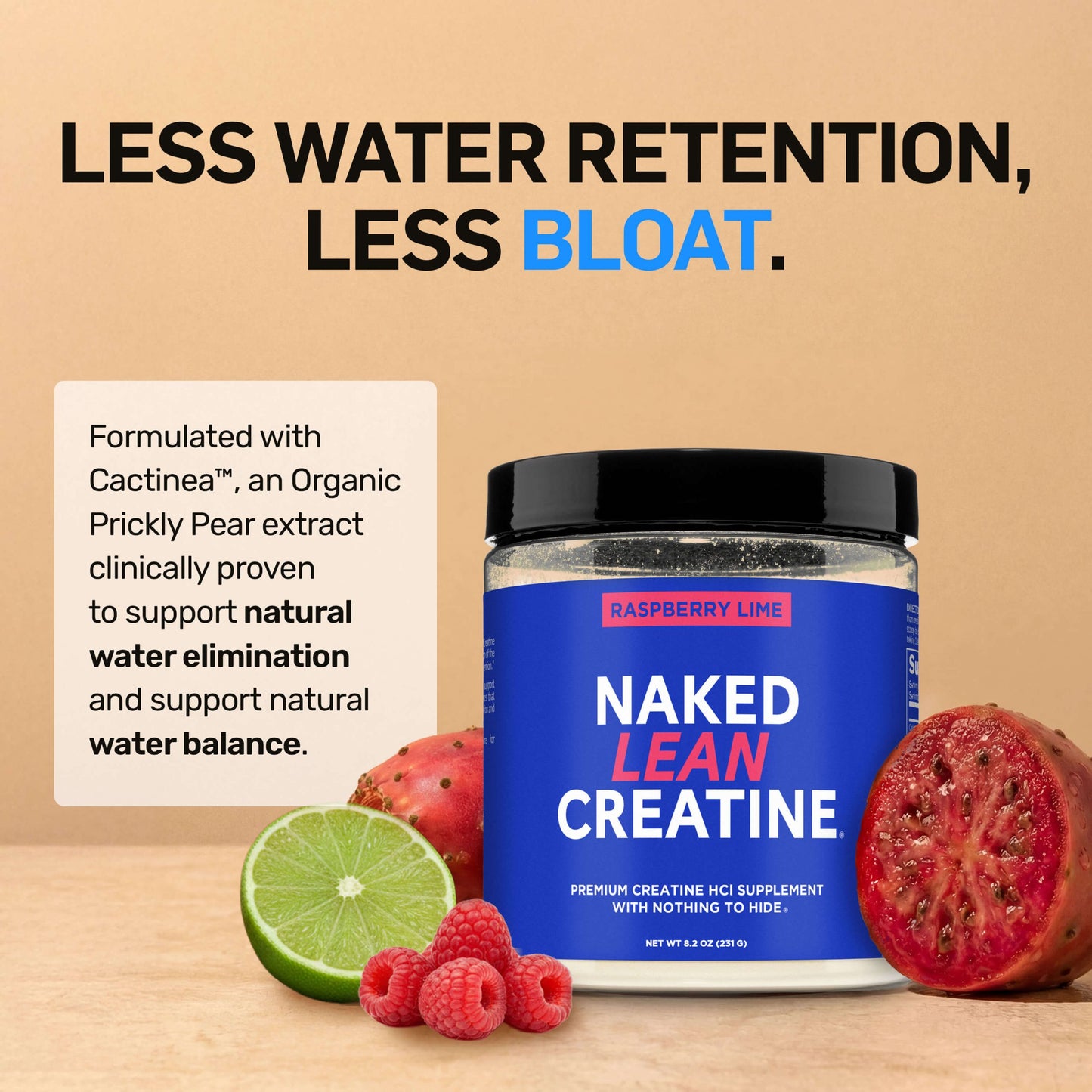 Raspberry Lime Creatine HCl Powder - Raspberry Lime for Easy Workout Drink Mixing
