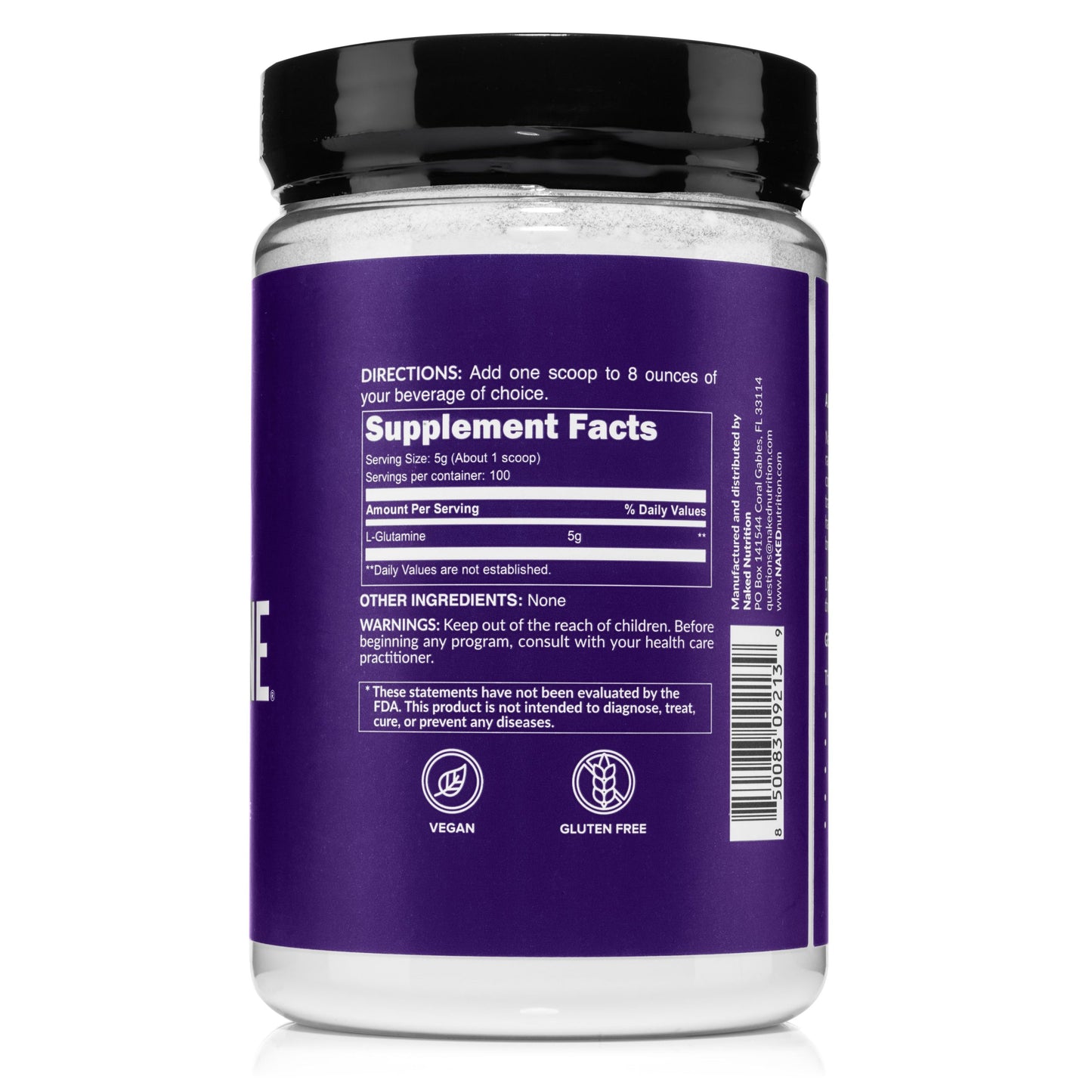 Glutamine Powder - 1.1LB for Easy Workout Drink Mixing