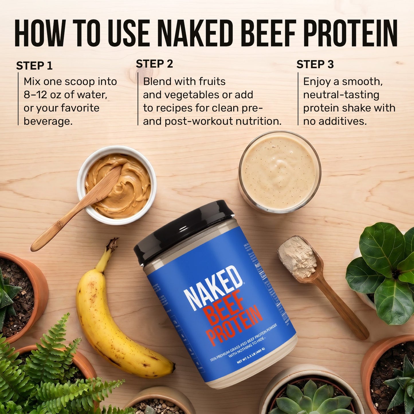 Beef Protein Powder - Unflavored for Smooth Everyday Protein Shakes