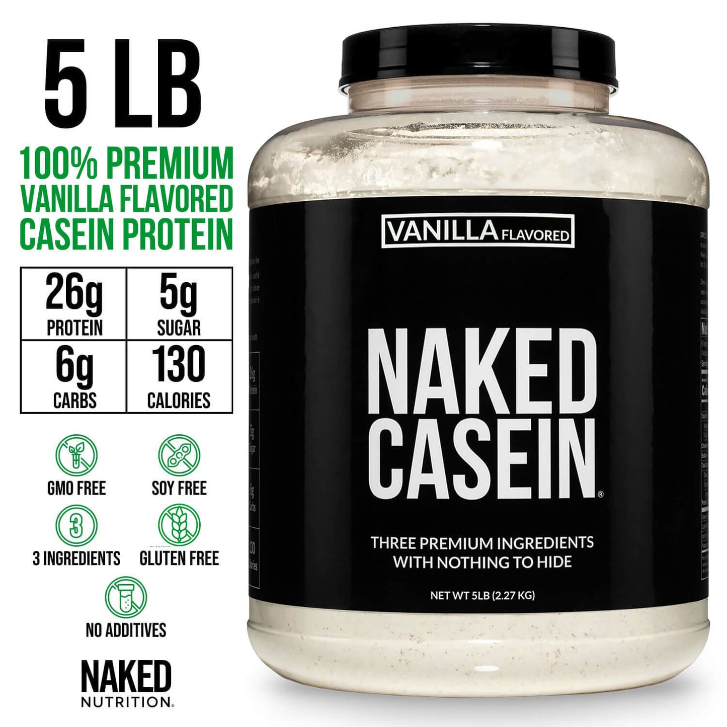 Vanilla Casein Protein Powder - Vanilla - Value Size for Smooth Everyday Protein Shakes