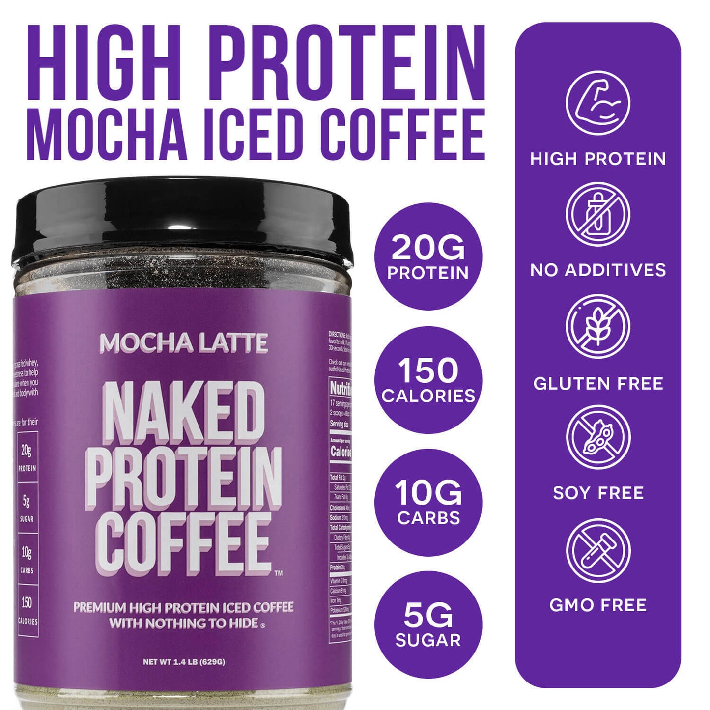 Mocha Latte Protein Iced Coffee - Mocha Latte for Convenient Coffee and Protein Drinks