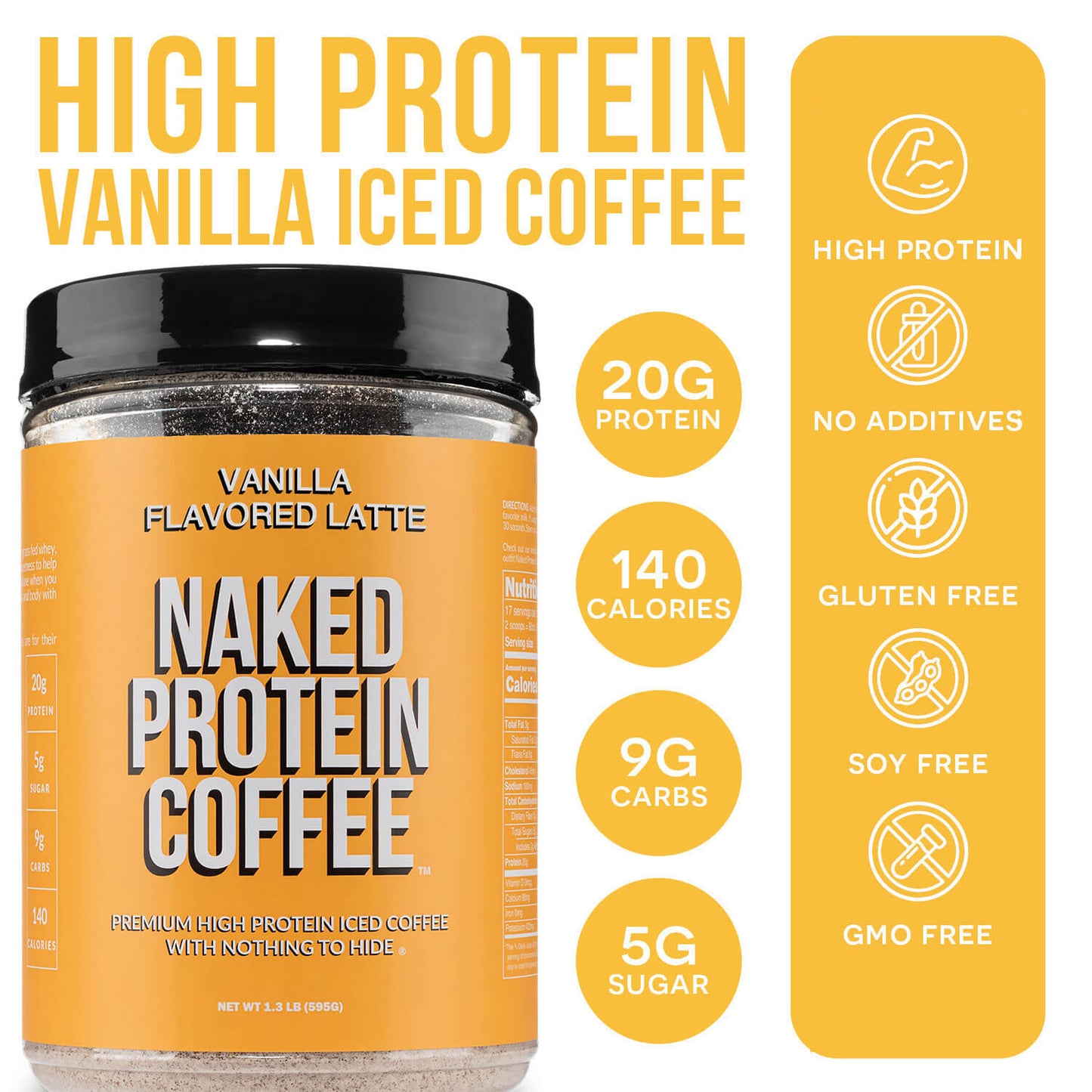 Vanilla Latte Protein Iced Coffee - Vanilla Latte for Convenient Coffee and Protein Drinks