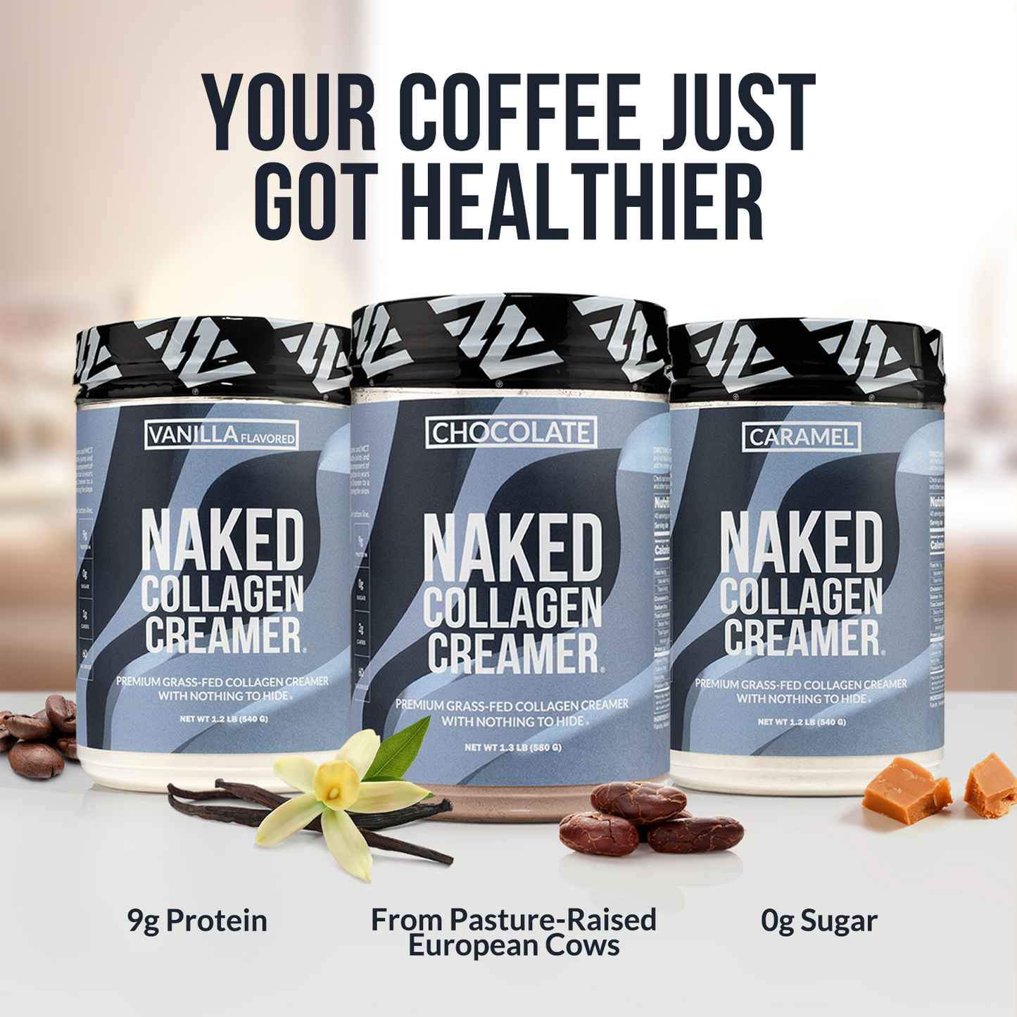 Caramel Coffee Creamer - Caramel Collagen Creamer for Convenient Coffee and Protein Drinks