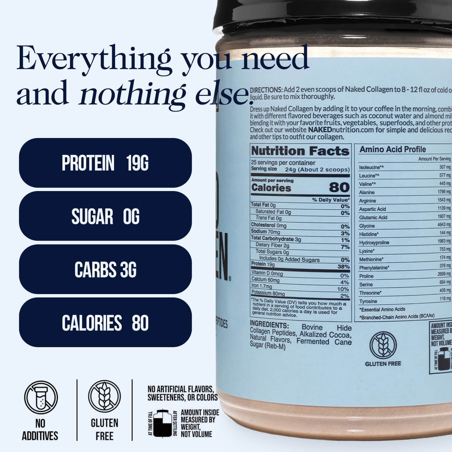 Chocolate Collagen Peptides Powder - Chocolate Collagen Peptides for Easy Everyday Collagen Mixing