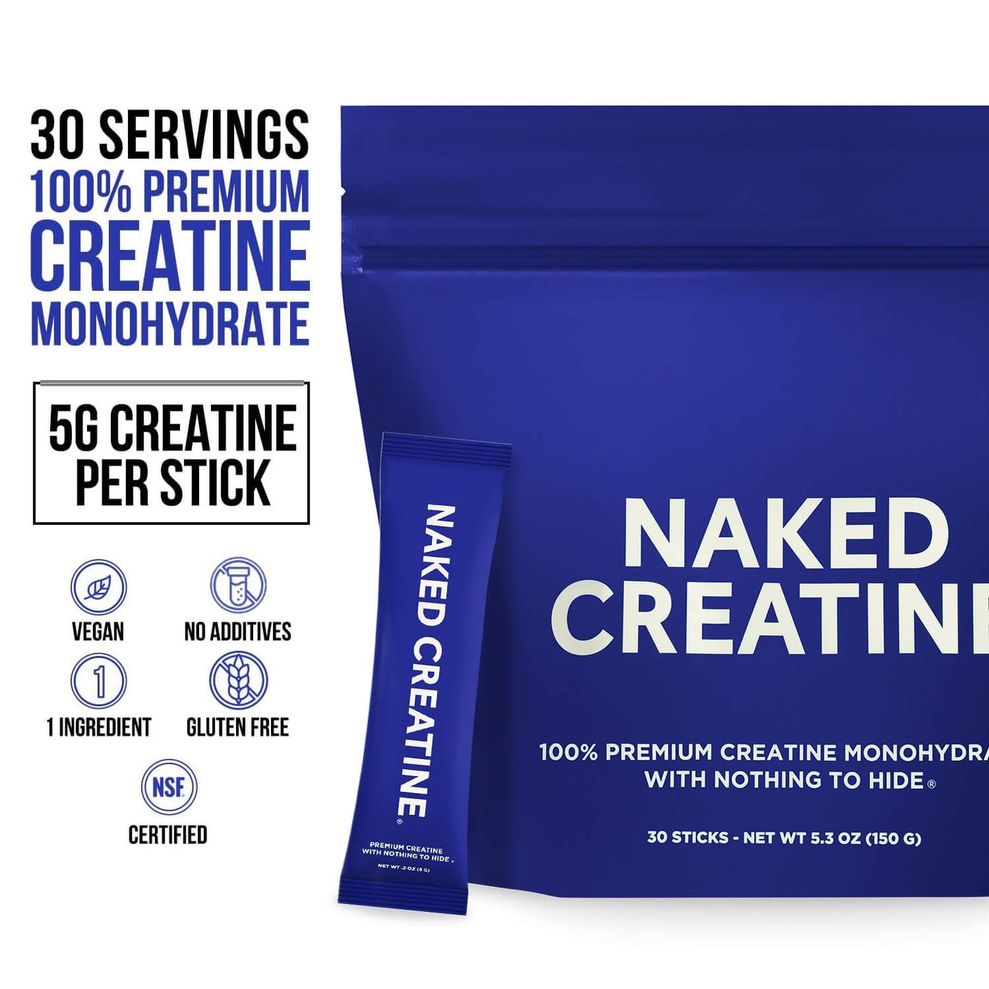 Creatine Travel Packets - Unflavored Sticks for Easy Workout Drink Mixing