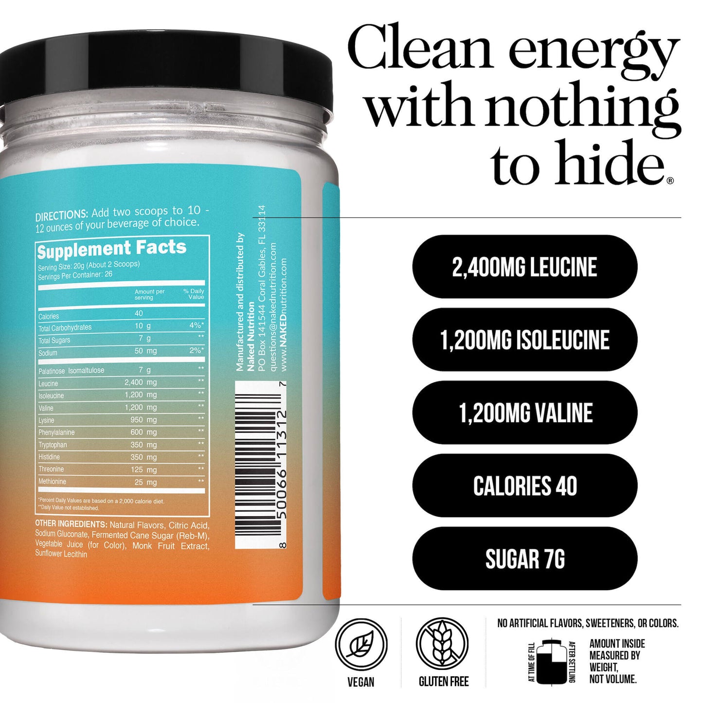 Mango Essential Amino Acids Supplement - Mango EAA for Easy Workout Drink Mixing