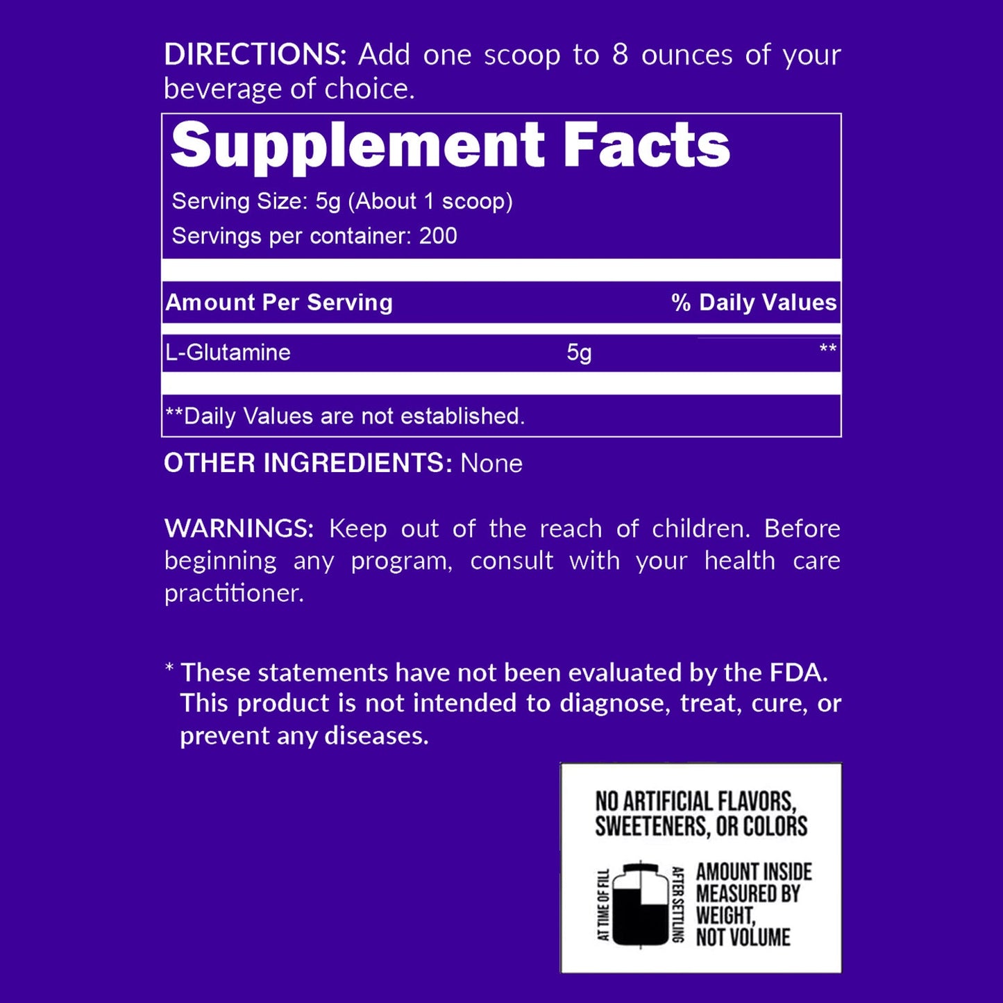 Glutamine Powder - 2.2LB for Easy Workout Drink Mixing