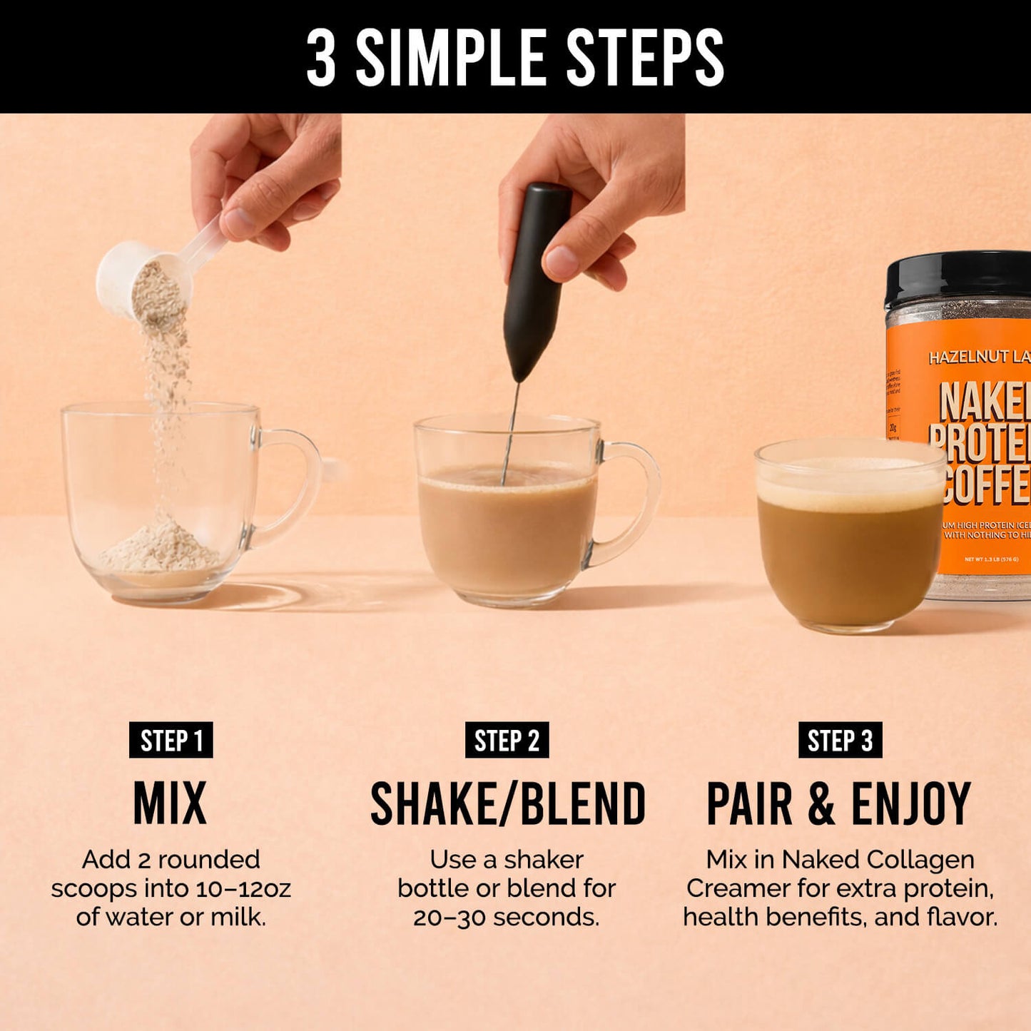 Hazelnut Latte Protein Iced Coffee - Hazelnut Latte for Convenient Coffee and Protein Drinks