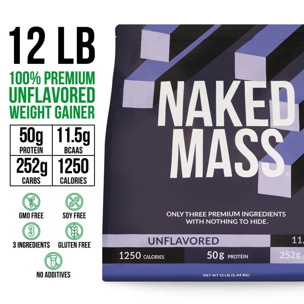 Mass Gainer Protein Supplement - Unflavored 12LB for Convenient High-Calorie Nutrition Shakes