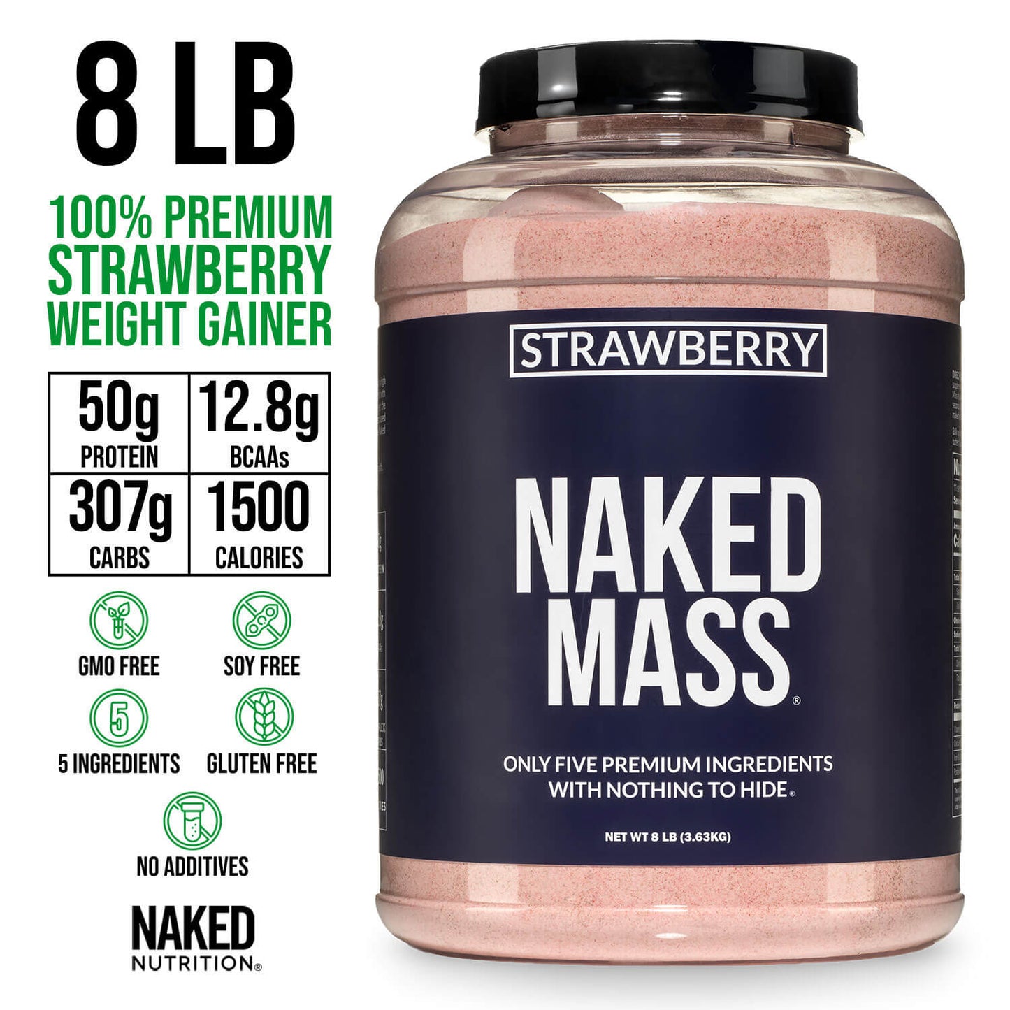 Strawberry Mass Gainer Protein Supplement - Strawberry for Convenient High-Calorie Nutrition Shakes