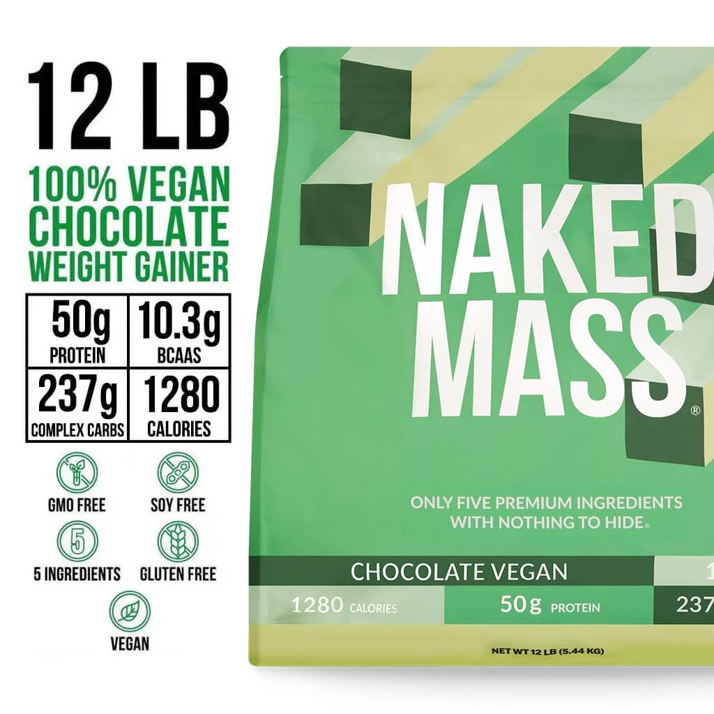 Chocolate Vegan Mass Gainer Supplement - Chocolate (Vegan) 12LB for Convenient High-Calorie Nutrition Shakes