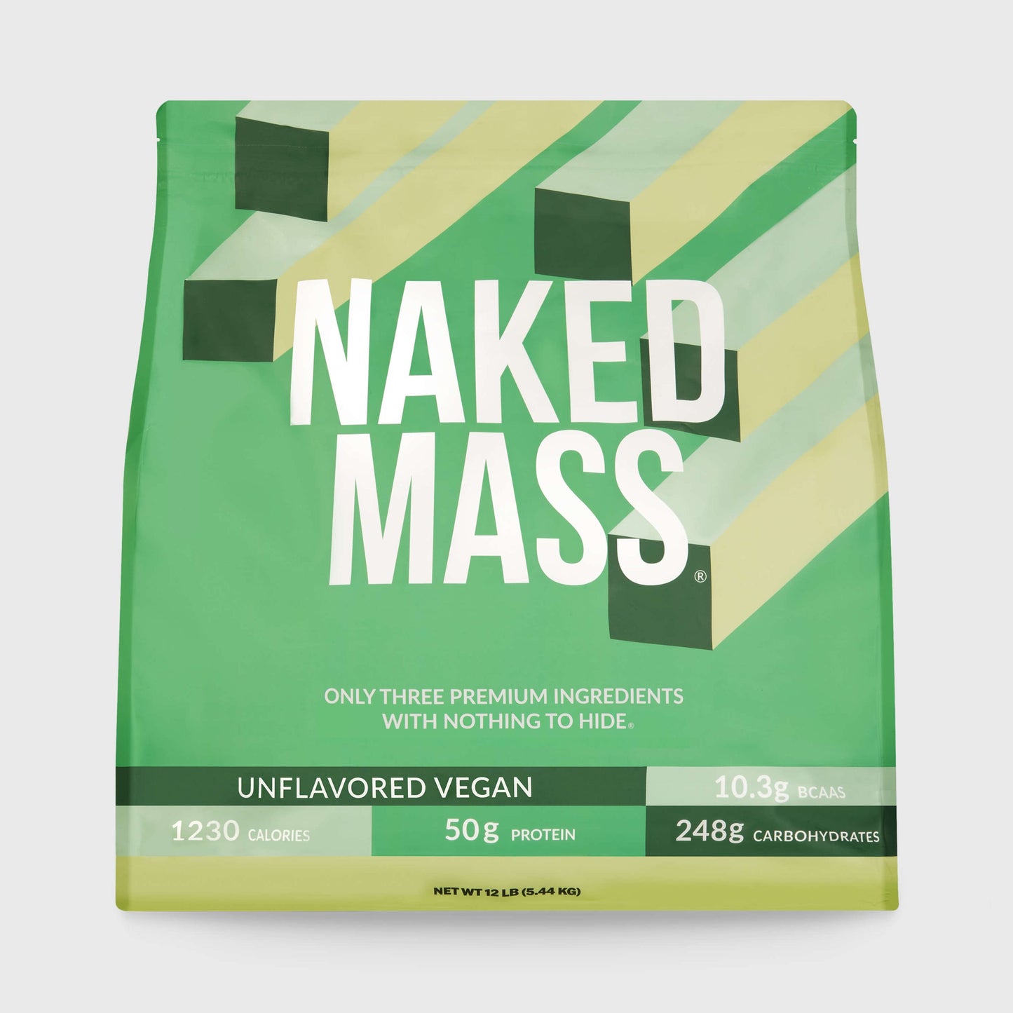 Vegan Mass Gainer Supplement - Unflavored (Vegan) 12LB for Convenient High-Calorie Nutrition Shakes