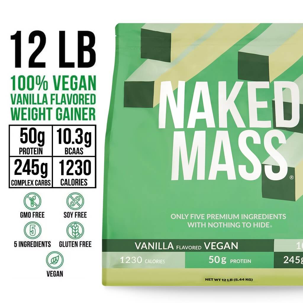 Vanilla Vegan Mass Gainer Supplement - Vanilla (Vegan) 12LB for Convenient High-Calorie Nutrition Shakes