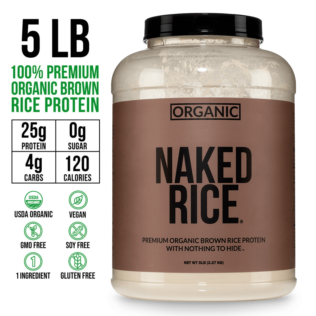 Organic Brown Rice Protein Powder - 5LB Unflavored for Smooth Everyday Protein Shakes