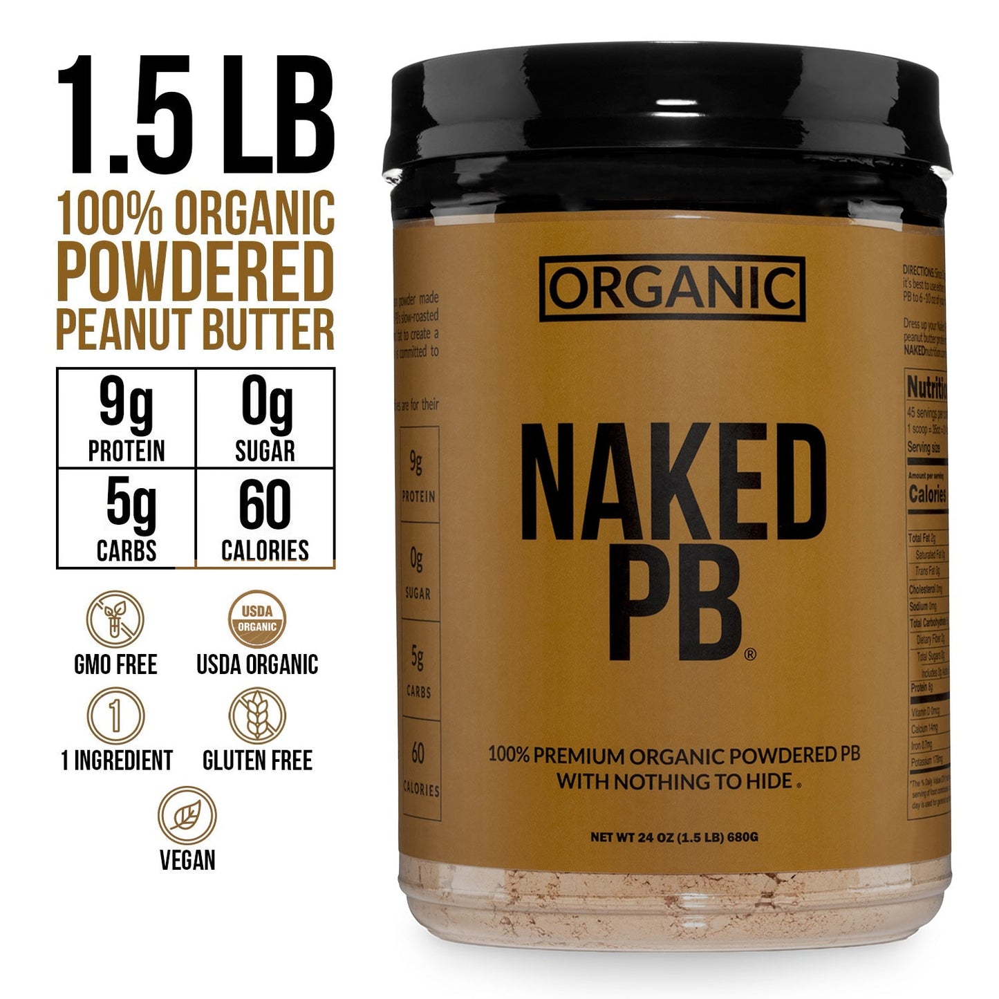 Organic Powdered Peanut Butter - Organic for Smooth Everyday Protein Shakes