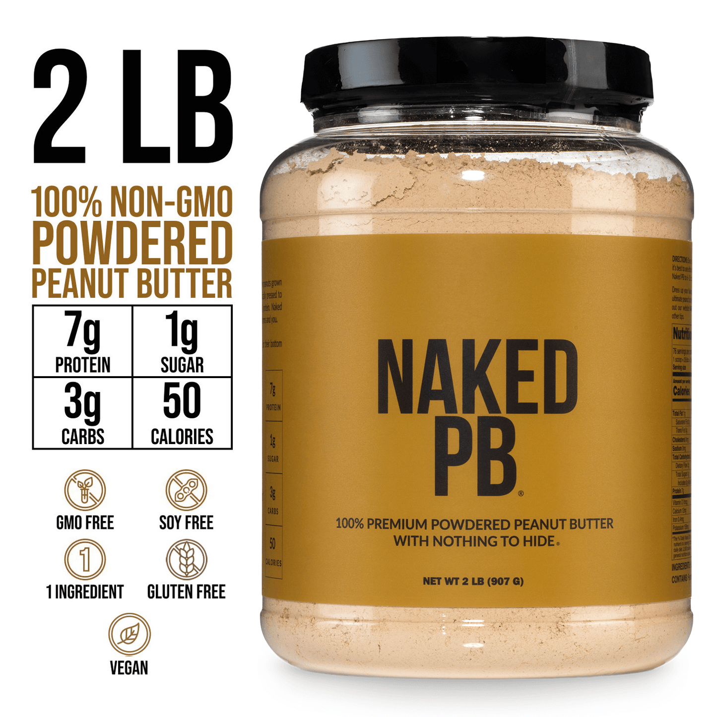 Powdered Peanut Butter - PB - 2 LB for Smooth Everyday Protein Shakes