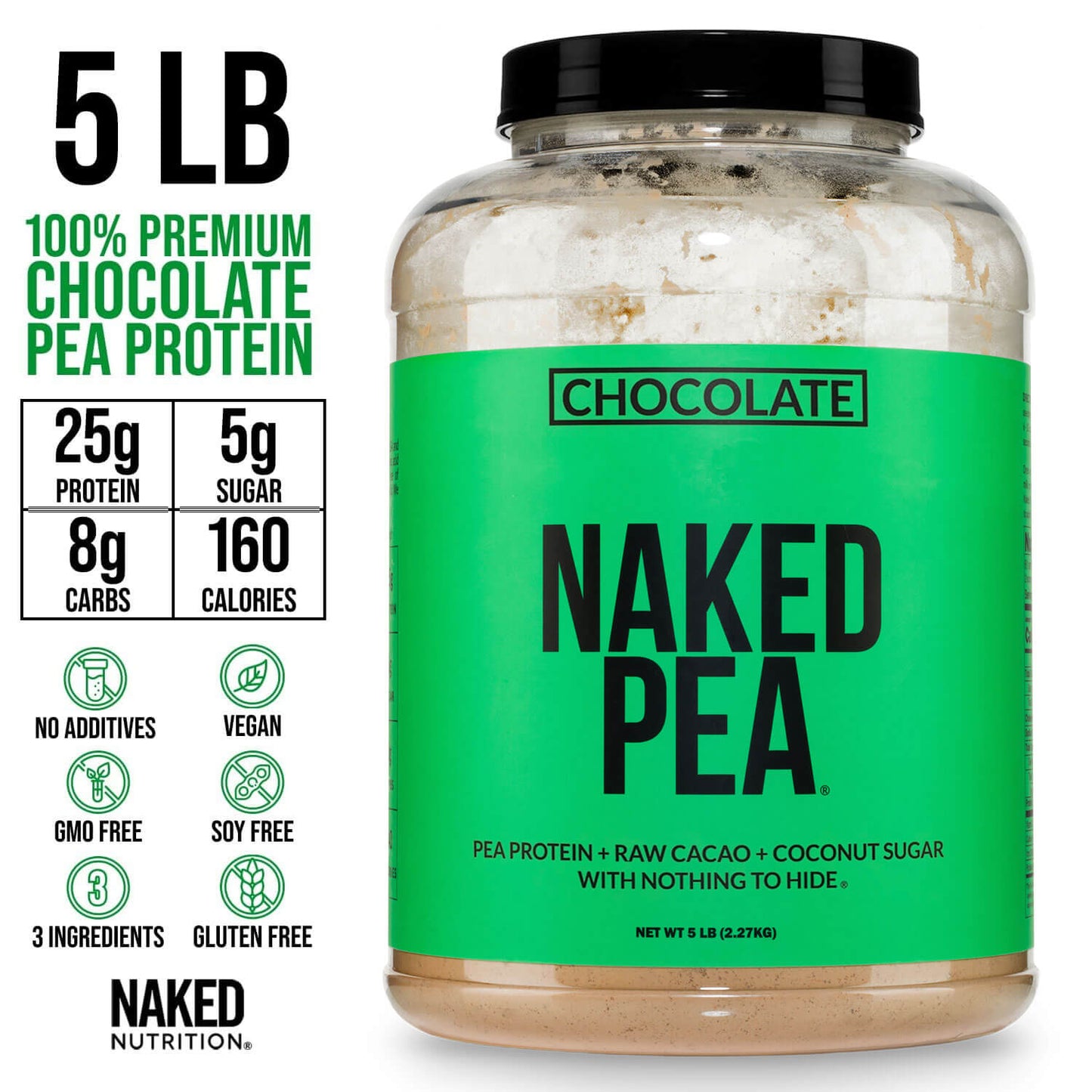 Chocolate Pea Protein Powder - Chocolate - Bulk Size for Smooth Everyday Protein Shakes