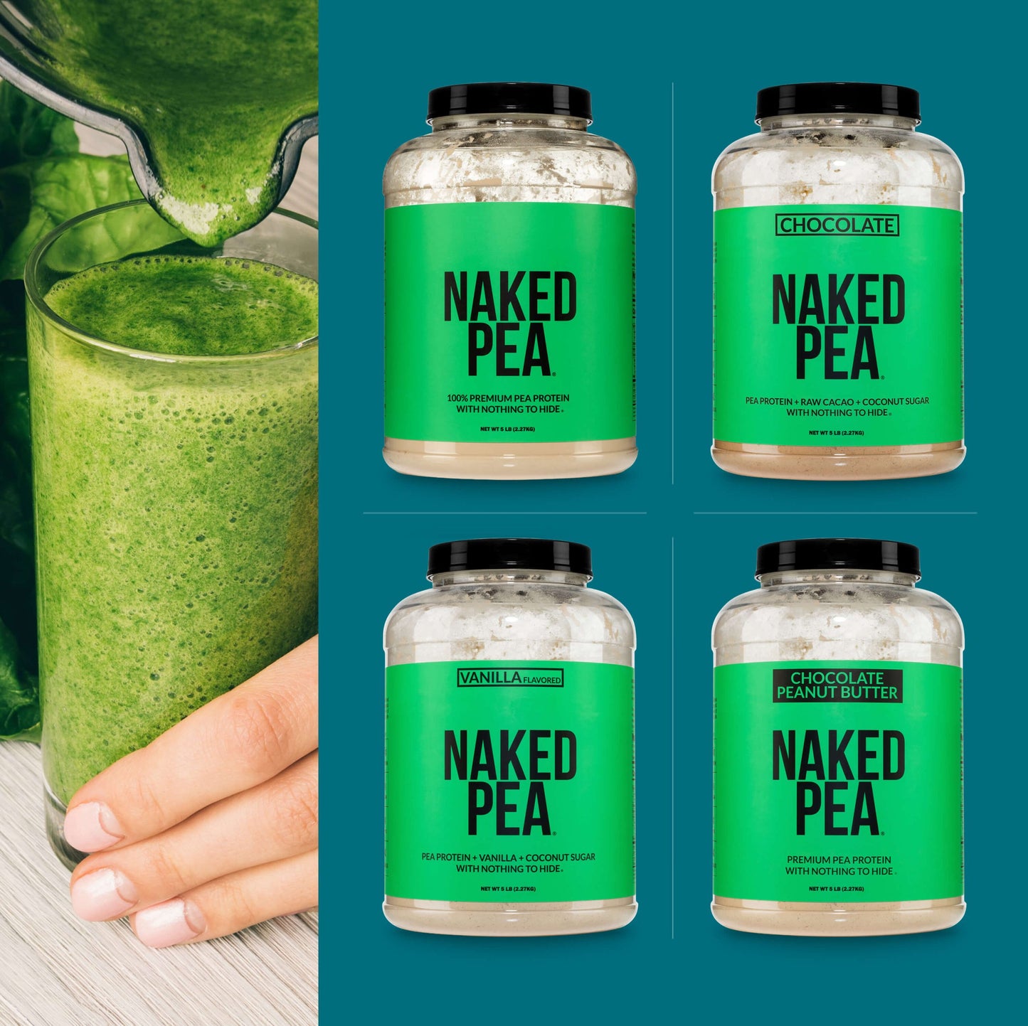 Vanilla Pea Protein Powder - Vanilla - Bulk Size for Smooth Everyday Protein Shakes