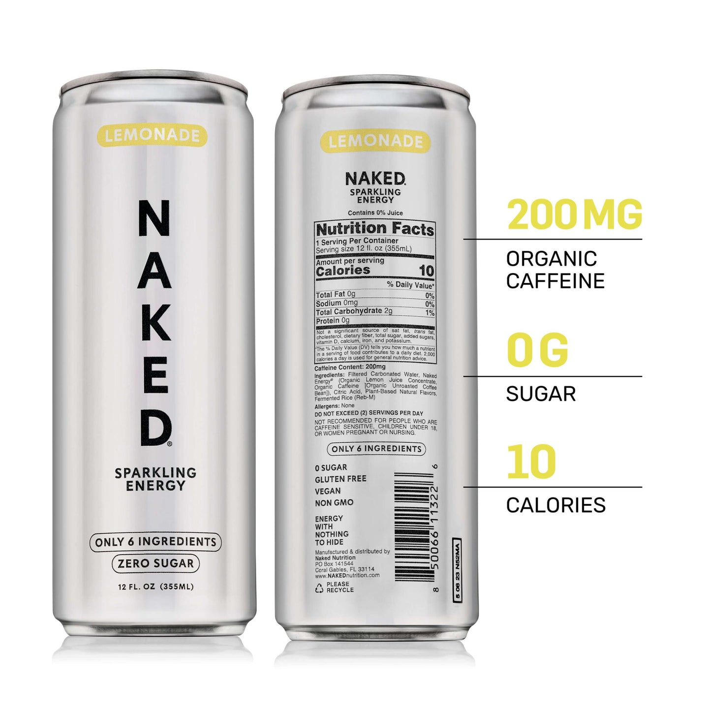 Lemonade Naked Sparkling Energy - Lemonade for Convenient Everyday Nutrition