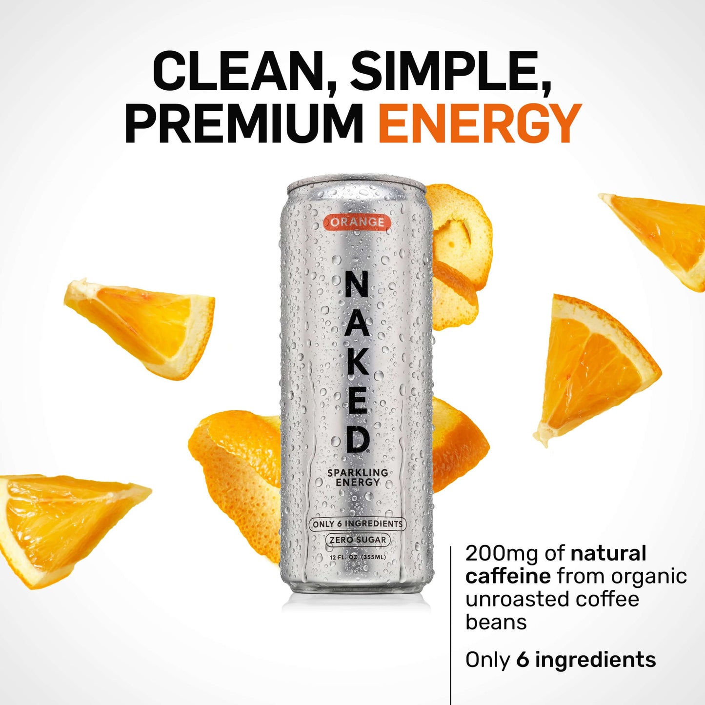 Orange Naked Sparkling Energy - Orange for Convenient Everyday Nutrition