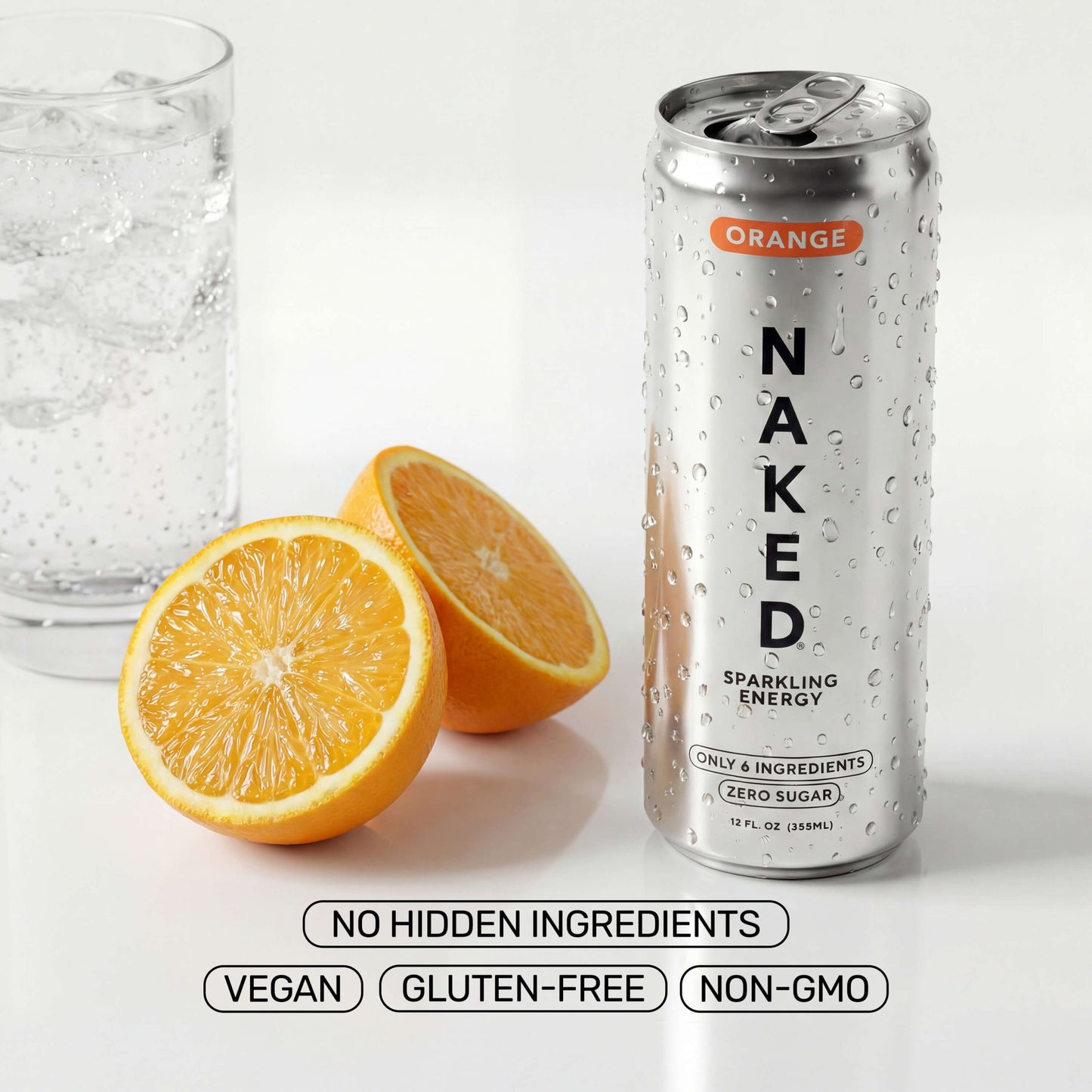 Orange Naked Sparkling Energy - Orange for Convenient Everyday Nutrition