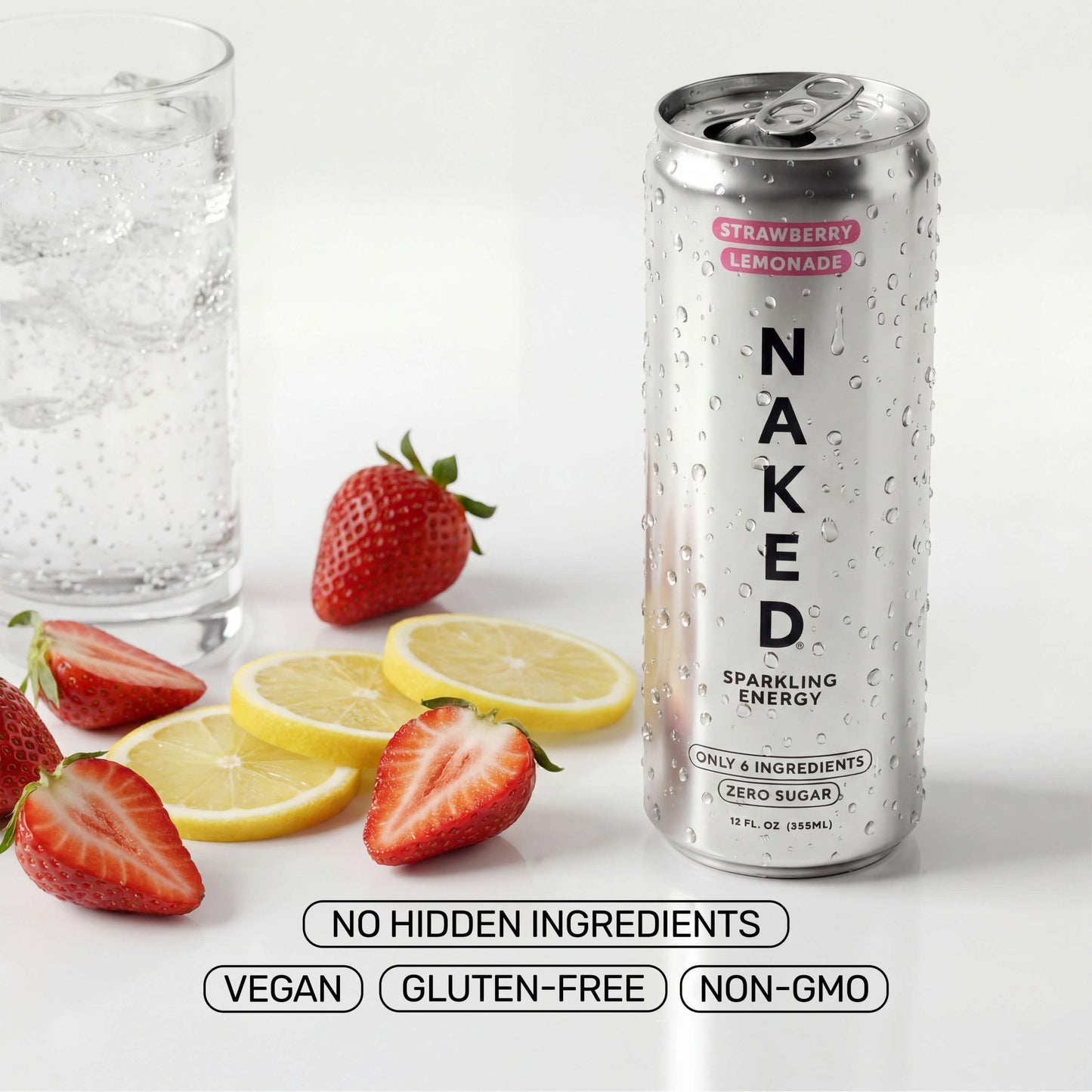 Strawberry Lemonade Naked Sparkling Energy - Strawberry Lemonade for Convenient Everyday Nutrition