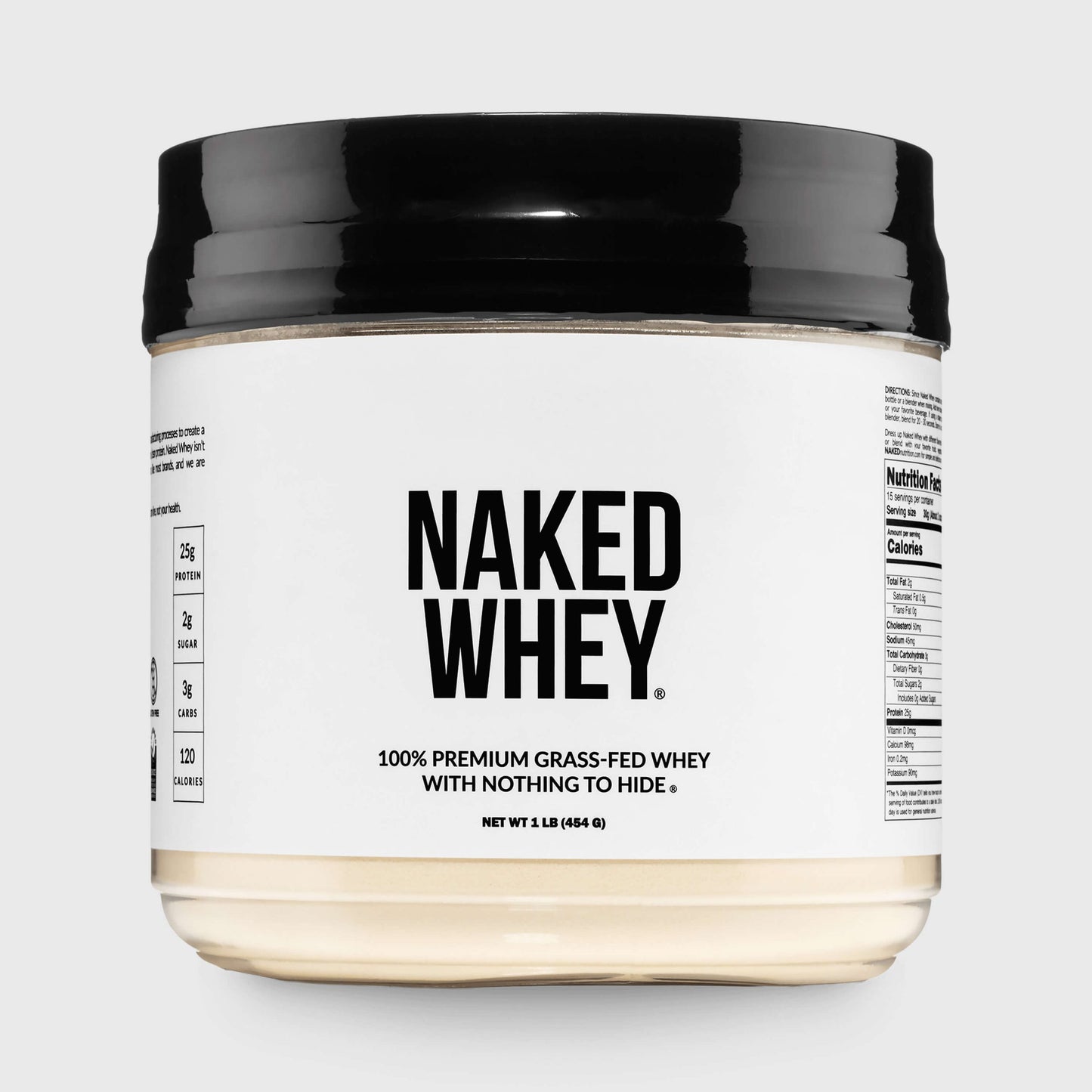 Grass Fed Whey Protein Powder - Unflavored - Compact Size for Smooth Everyday Protein Shakes