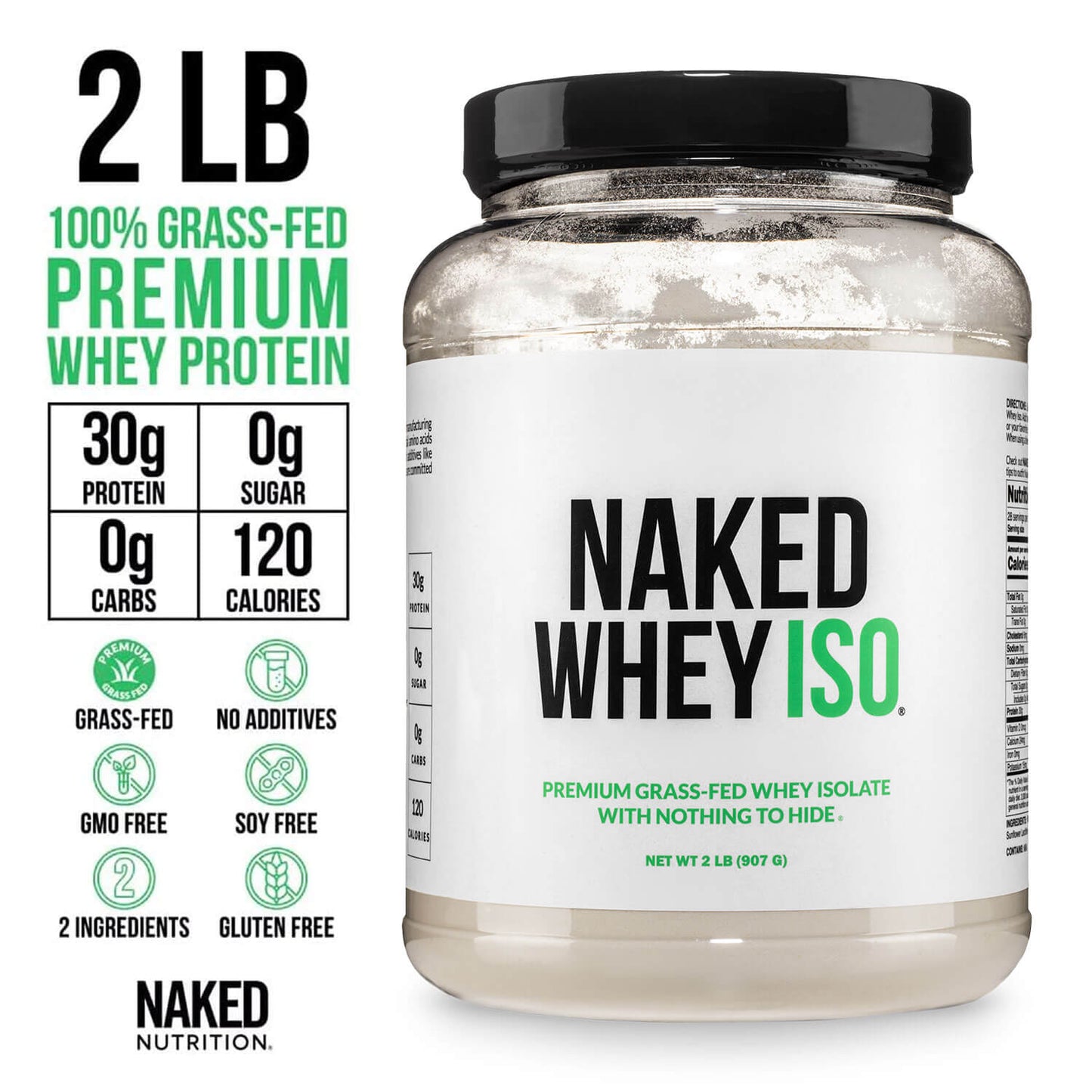 Grass Fed Whey Isolate Protein Powder - Unflavored for Smooth Everyday Protein Shakes