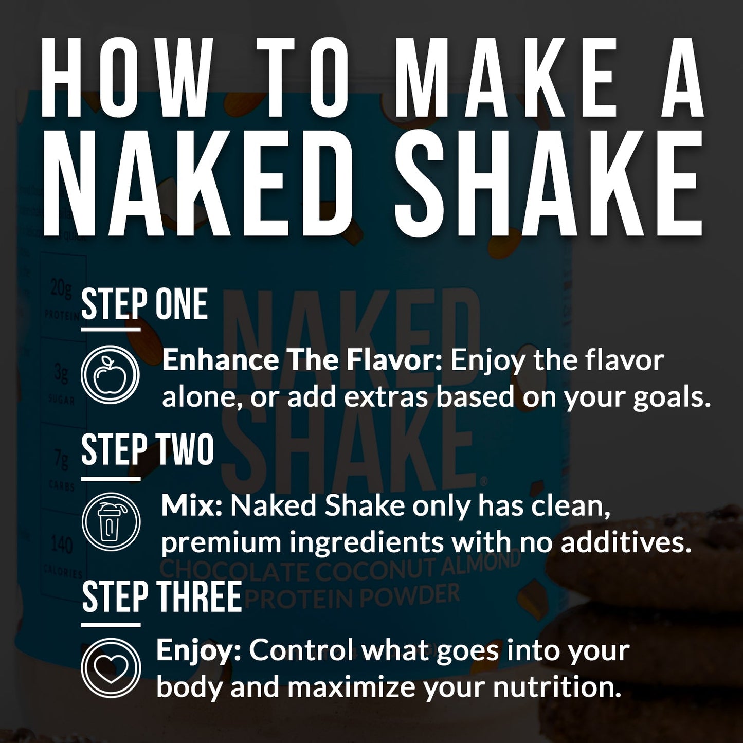 Chocolate Coconut Almond Protein Shake - Chocolate Coconut Almond for Convenient Everyday Nutrition