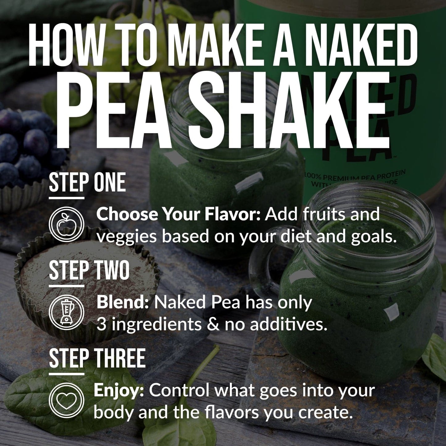 Chocolate Pea Protein Powder - Chocolate - Compact Size for Smooth Everyday Protein Shakes