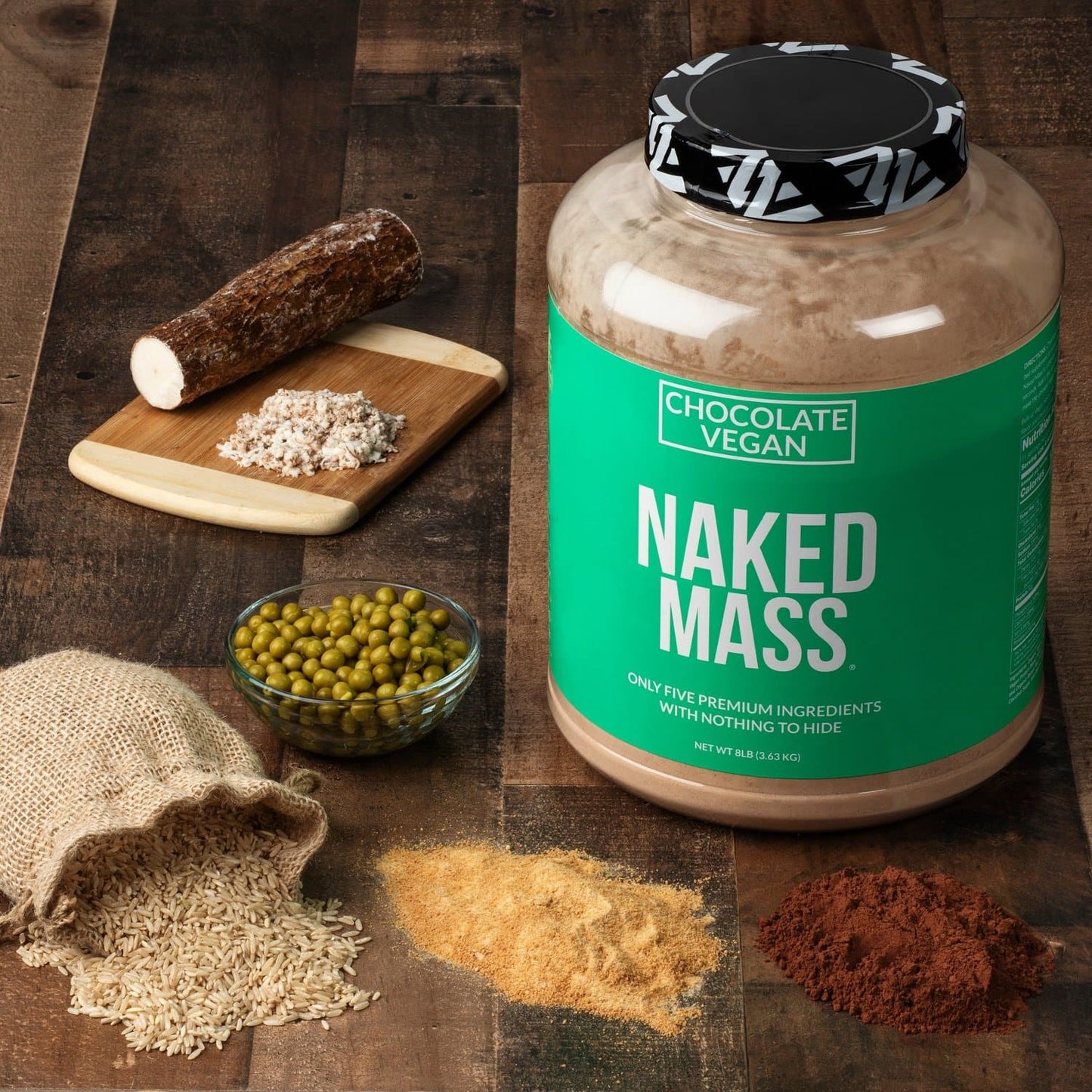 Chocolate Vegan Mass Gainer Supplement - Chocolate (Vegan) 12LB for Convenient High-Calorie Nutrition Shakes