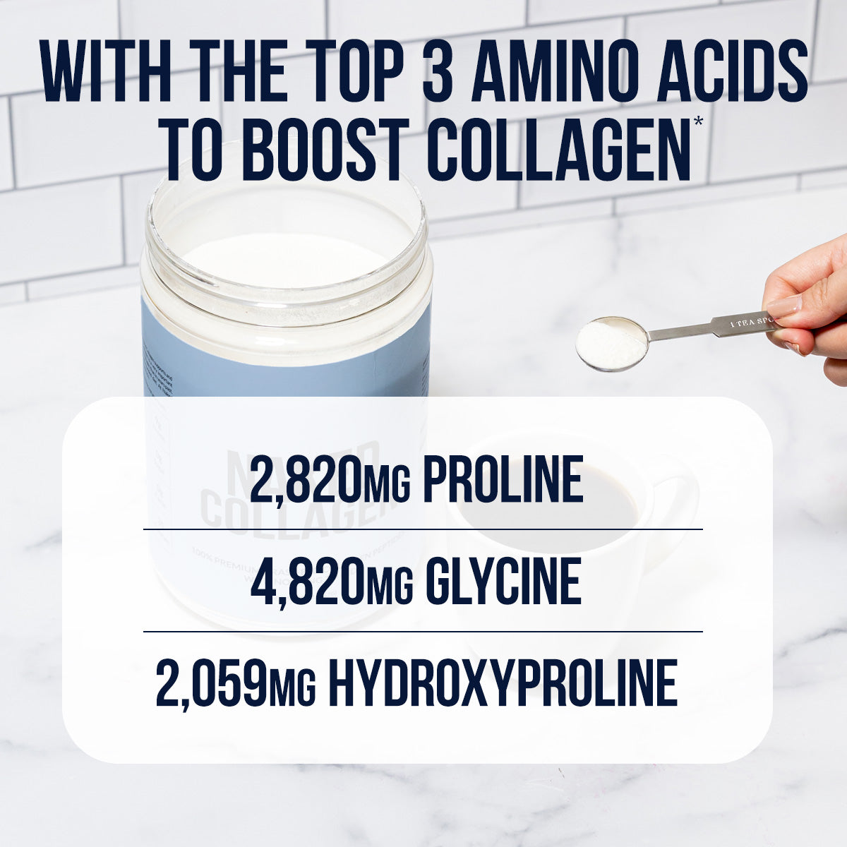 Collagen Peptides with Hyaluronic Acid - Advanced Collagen Peptides for Easy Everyday Collagen Mixing