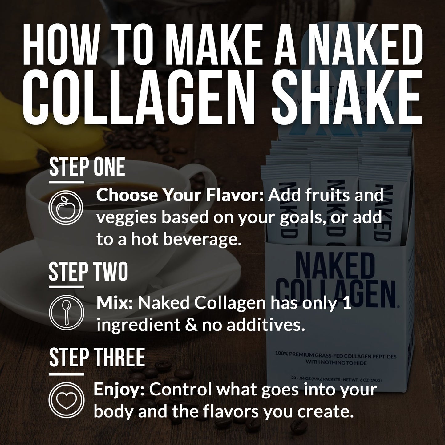 Collagen Peptides Packets - Stick Packs for Easy Everyday Collagen Mixing