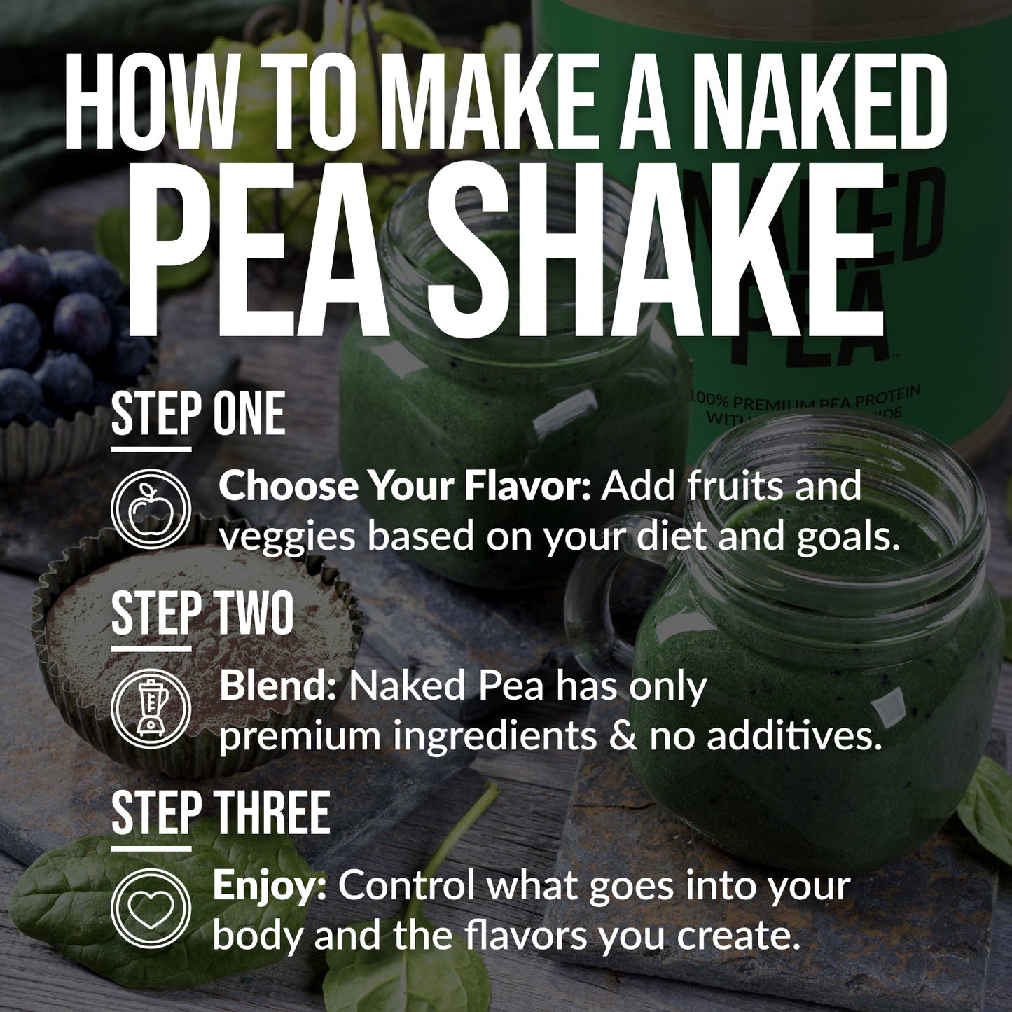 Double Chocolate Pea Protein Powder - Double Chocolate for Smooth Everyday Protein Shakes