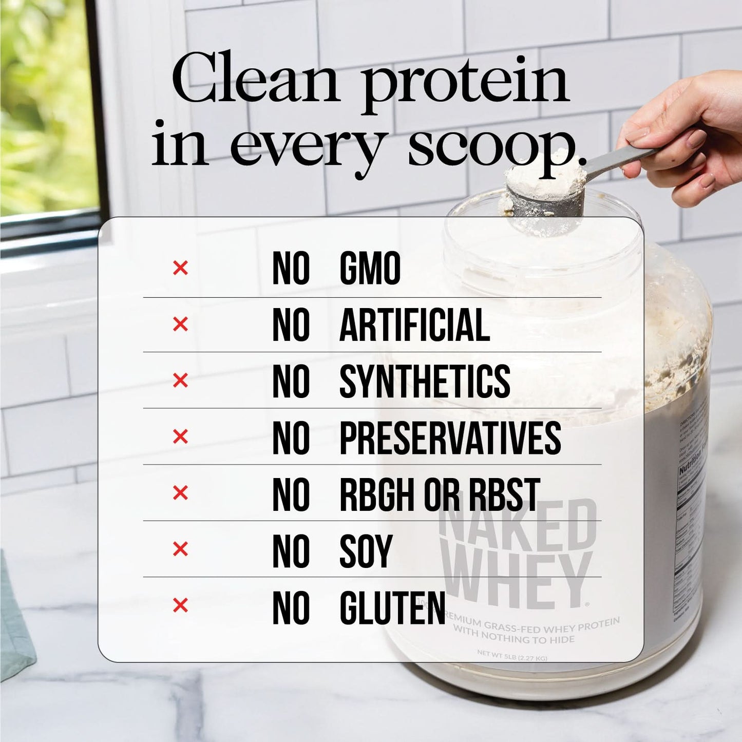 Grass Fed Whey Isolate Protein Powder - Unflavored for Smooth Everyday Protein Shakes