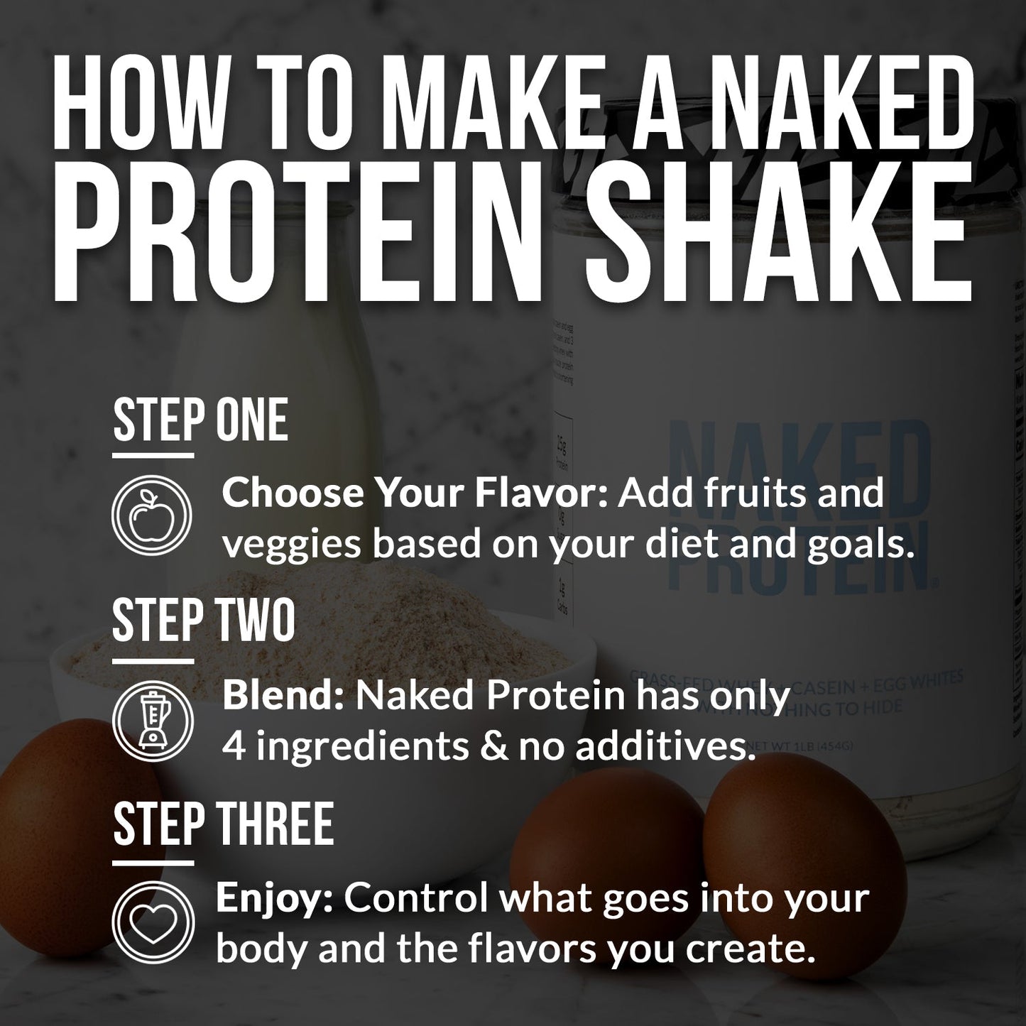 Protein Powder Blend - 3LB Egg Whey & Casein Protein Blend - 3LB for Smooth Everyday Protein Shakes