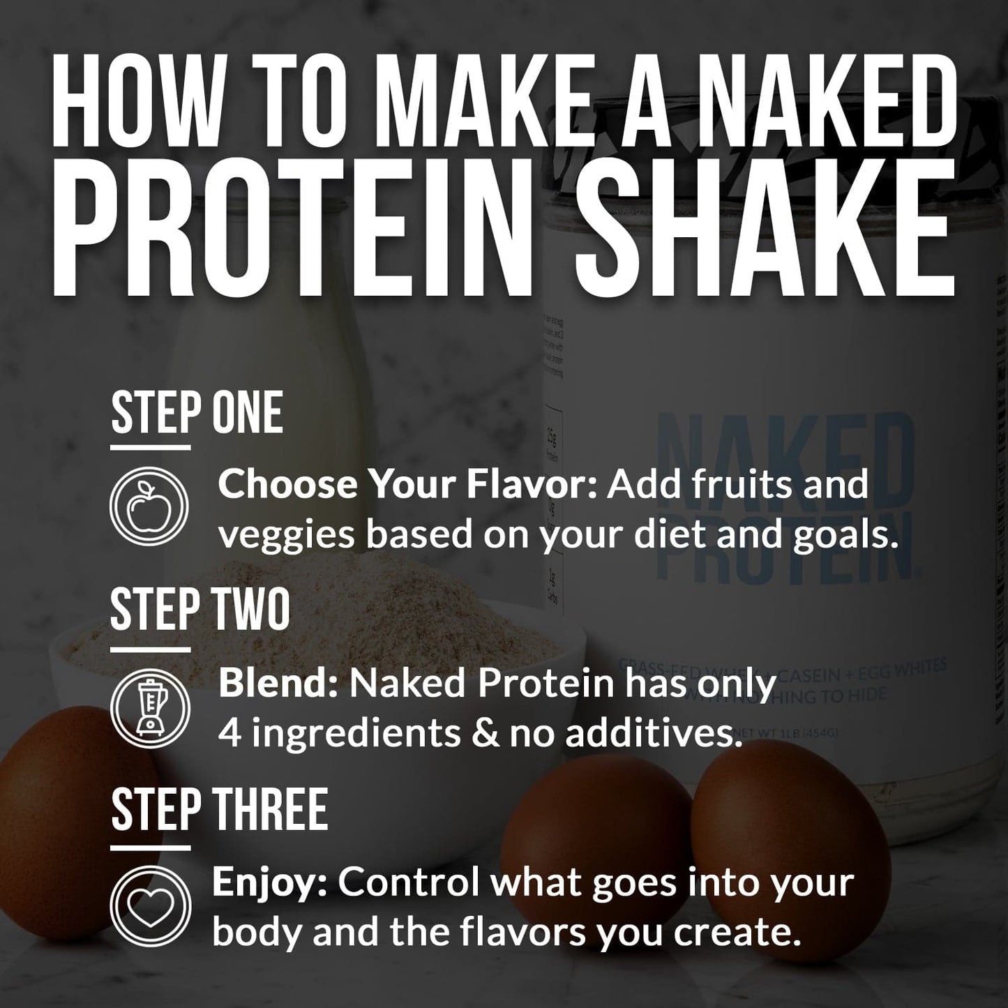 Protein Powder Blend - 1LB Egg Whey & Casein Protein Blend - 1LB for Smooth Everyday Protein Shakes