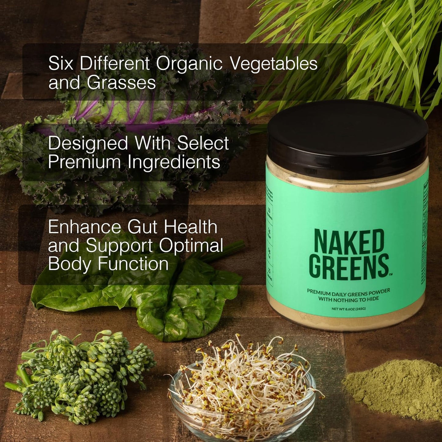 Organic Greens, Prebiotic & Probiotic Powder for Simple Everyday Nutrition Routines