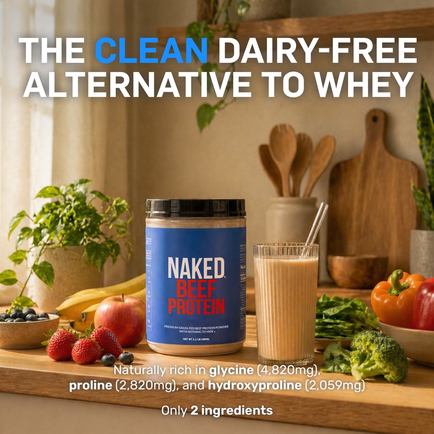 Beef Protein Powder - Unflavored for Smooth Everyday Protein Shakes