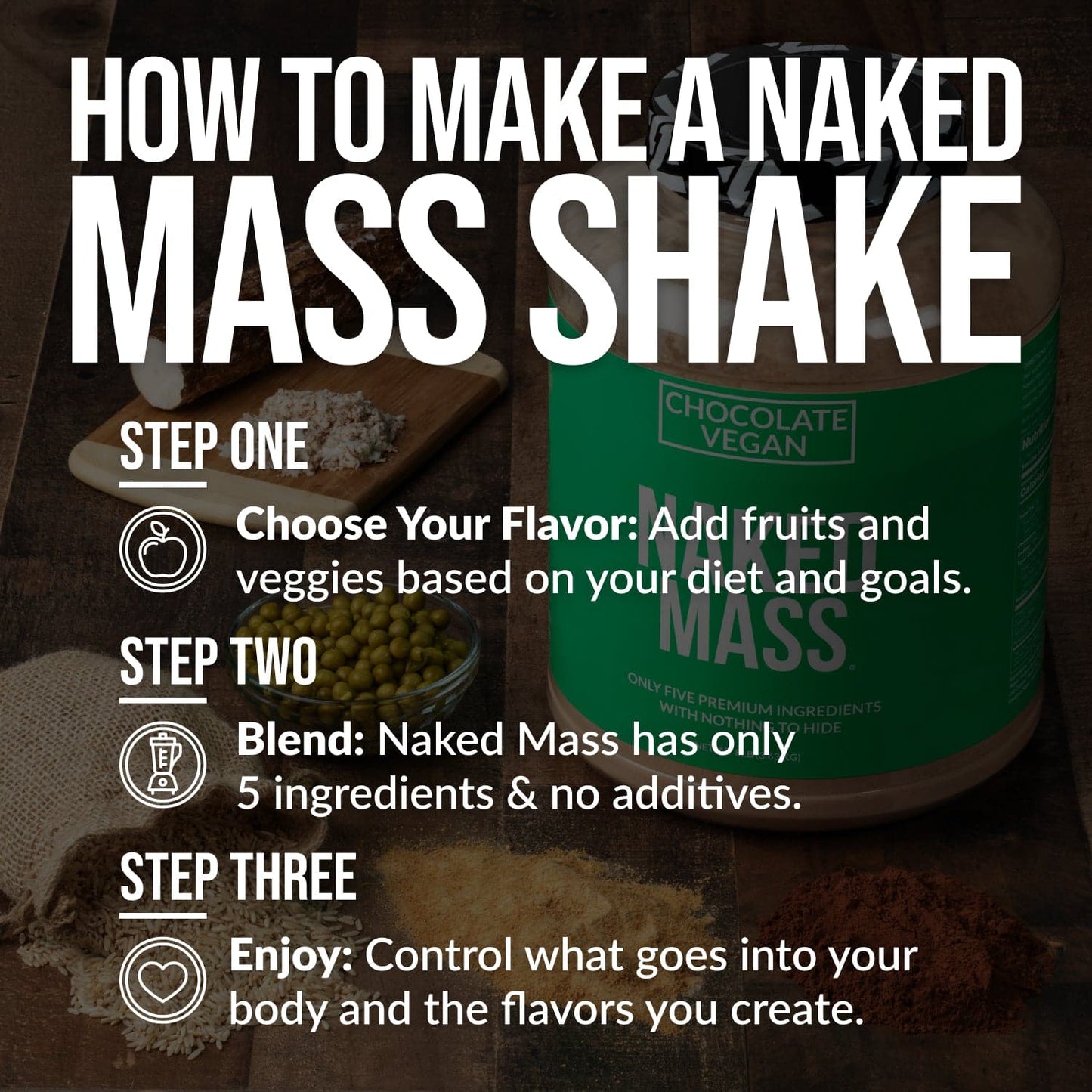 Chocolate Vegan Mass Gainer Supplement - Chocolate (Vegan) 12LB for Convenient High-Calorie Nutrition Shakes