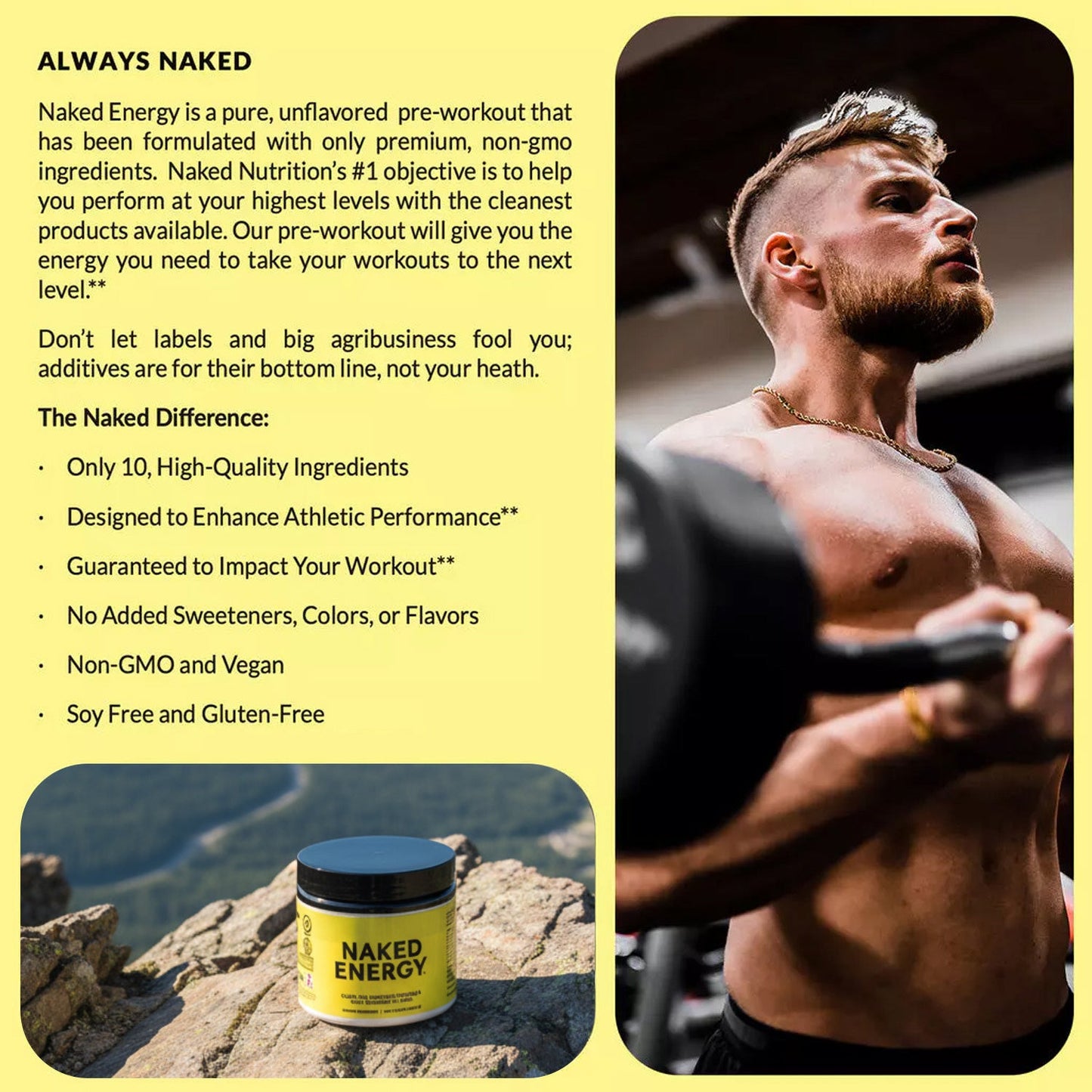 Pre Workout Supplement - Unflavored for Easy Workout Drink Mixing