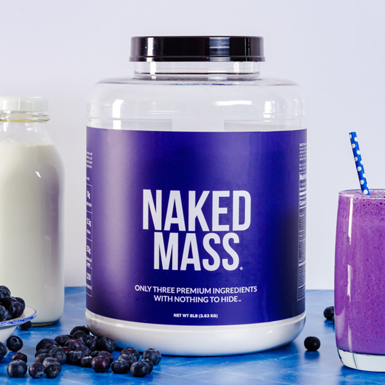Mass Gainer Protein Supplement - Unflavored 12LB for Convenient High-Calorie Nutrition Shakes