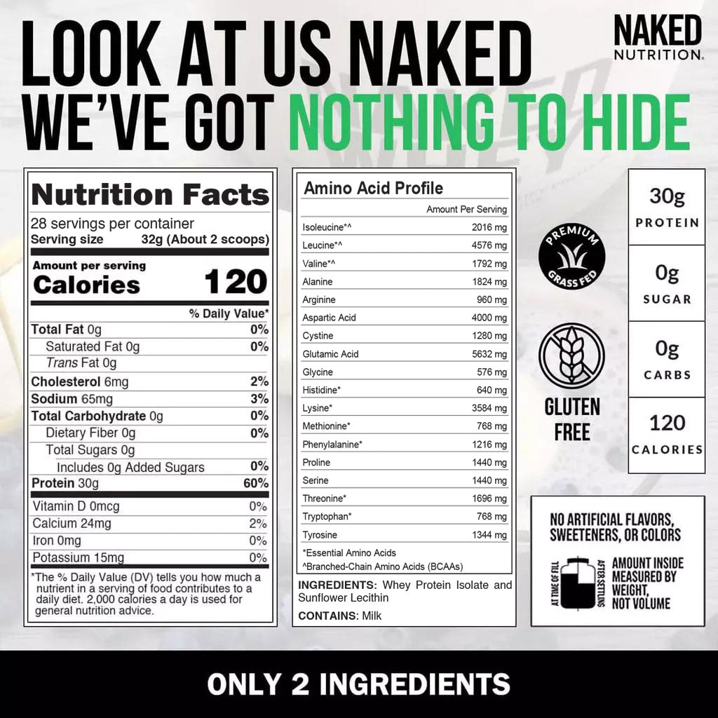 Grass Fed Whey Isolate Protein Powder - Unflavored for Smooth Everyday Protein Shakes